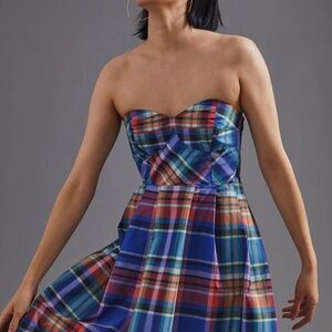 Anthropologie “Maeve” Plaid A-Line Mini Dress
